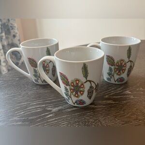 Tabletops Gallery Alani Floral Porcelain Coffee/Tea Cups/Mugs Set of 3